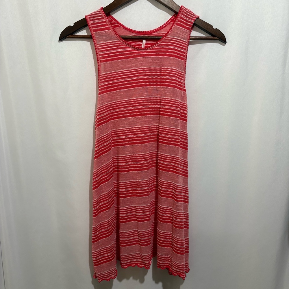 Free People Striped Tank Top Small Red Flowy Boho Tunic